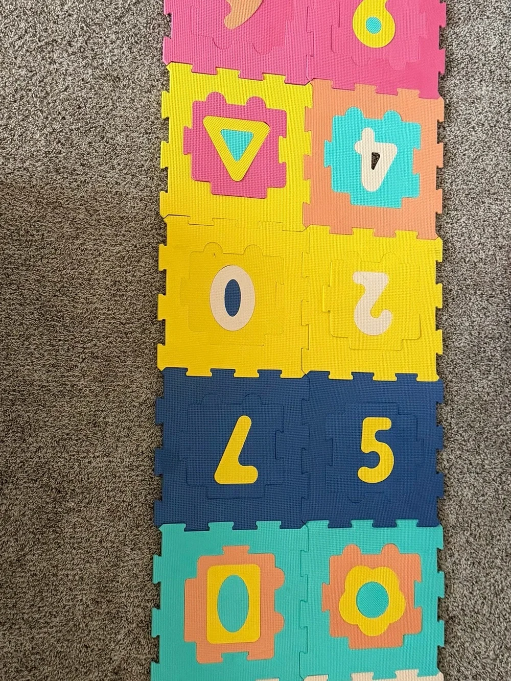 Colorful Pink Foam Puzzle Play Mat - Multi-Color Home Art